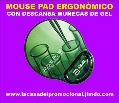 TAPETE PARA MOUSE CON DESCANSAMUÑECAS DE GEL CON TU PRODUCTO A COLOR