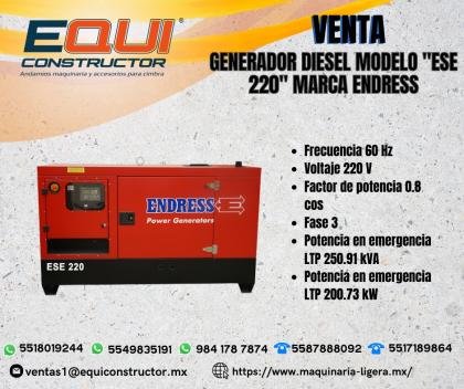 Venta De Generador Diesel Modelo ESE 220 Marca Endress.
