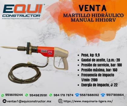 Venta De Martillo Hidráulico Manual HH10RV.