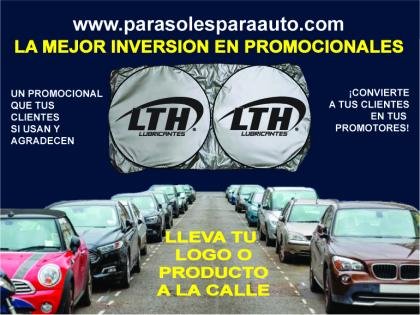PARASOLES PUBLICITARIOS TIPO LENTE PARA AUTO IMPRESOS CON TU LOGOTIPO