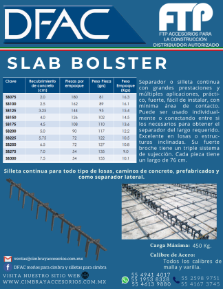 SILLETA  SLAB BOLSTER