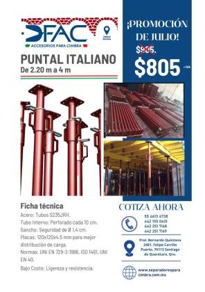 Promoción en puntal metálico italiano