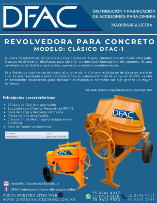 REVOLVEDORA 1 SACO MARCA DFAC CON MOTOR MPOWER