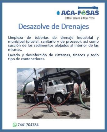 ACA-FOSAS LIMPIEZA Y DESAZOLVE DE DRENAJES