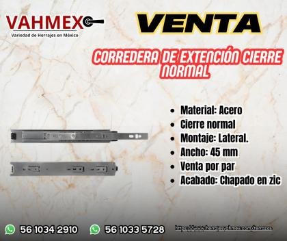 Corredera de extensión cierre normal
