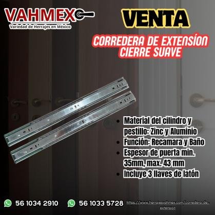 Corredera de extensión cierre suave