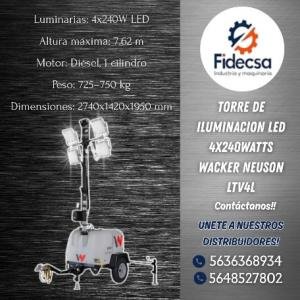 Torre de iluminación led 4x240w ltv4l wacker neuson