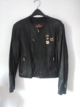 Chamarra Harley Davidson de Piel Negra